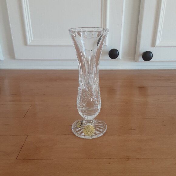 Vtg. Bohemia Czech Republic Lead Crystal Hand Cut Bud Vase - Picture 1 of 7